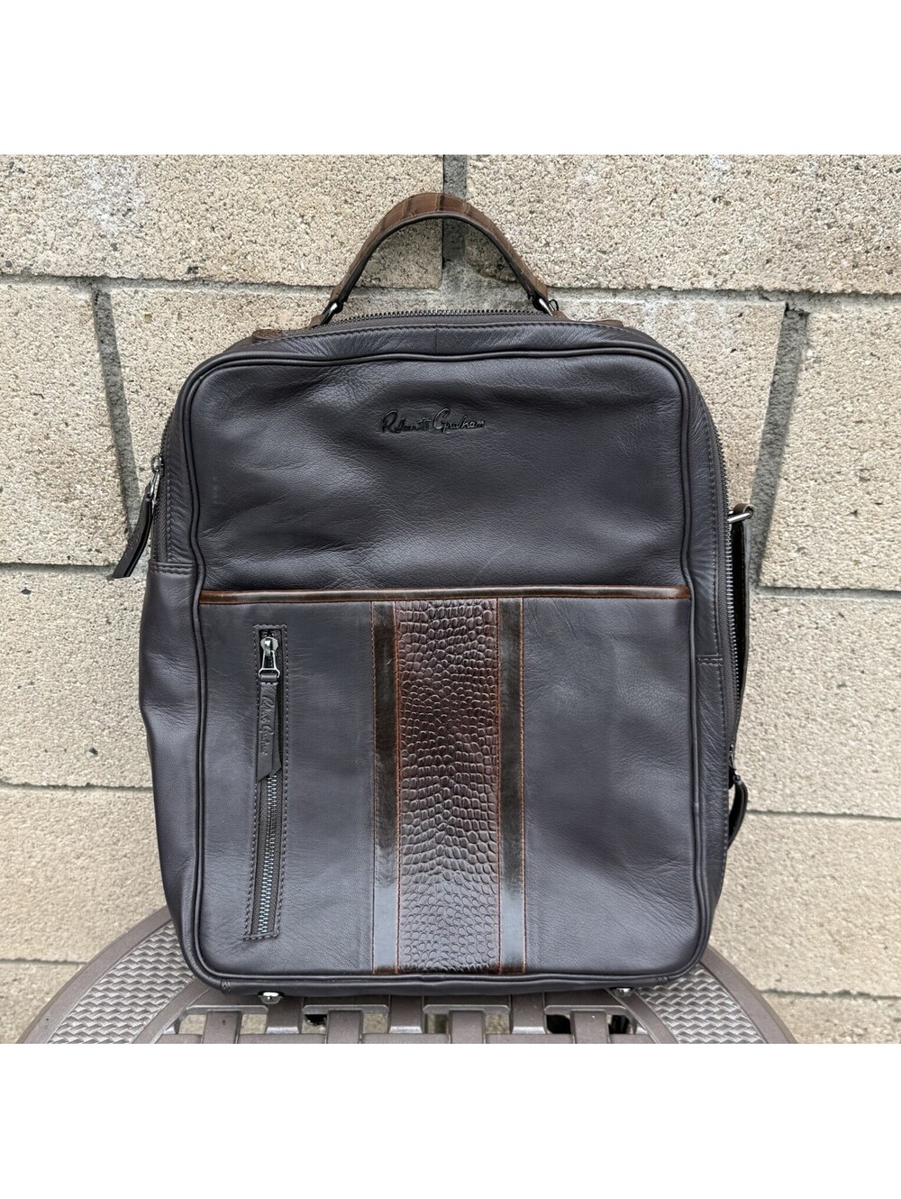 Robert graham Marlo Backpack Dark Brown Leather Lux Normcore RG109563 MSRP $498